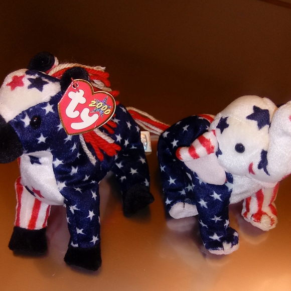lefty and righty beanie babies 2000